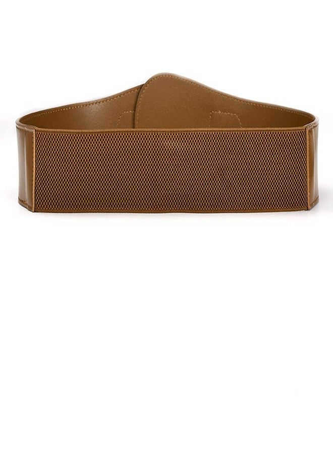 ANNULOYA Women Genuine Leather Elastic Belts for Dress, Vintage Wide Stretchy Corset Cinch Belt Elegant Waistband - Image 3